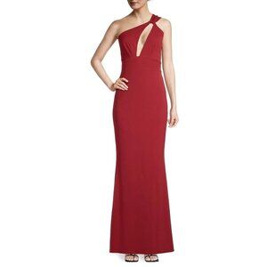 Katie May Edgy Asymmetrical One-Shoulder Gown Magenta Womens Size Large